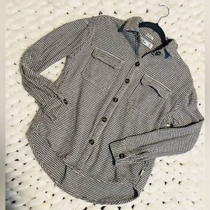Grey and White Checkered Button-Up “Shacket”